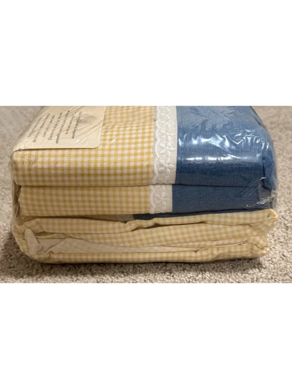 The Linen Closet Gingham Check King Sheet Set New Country Cottage Farmhouse Boho